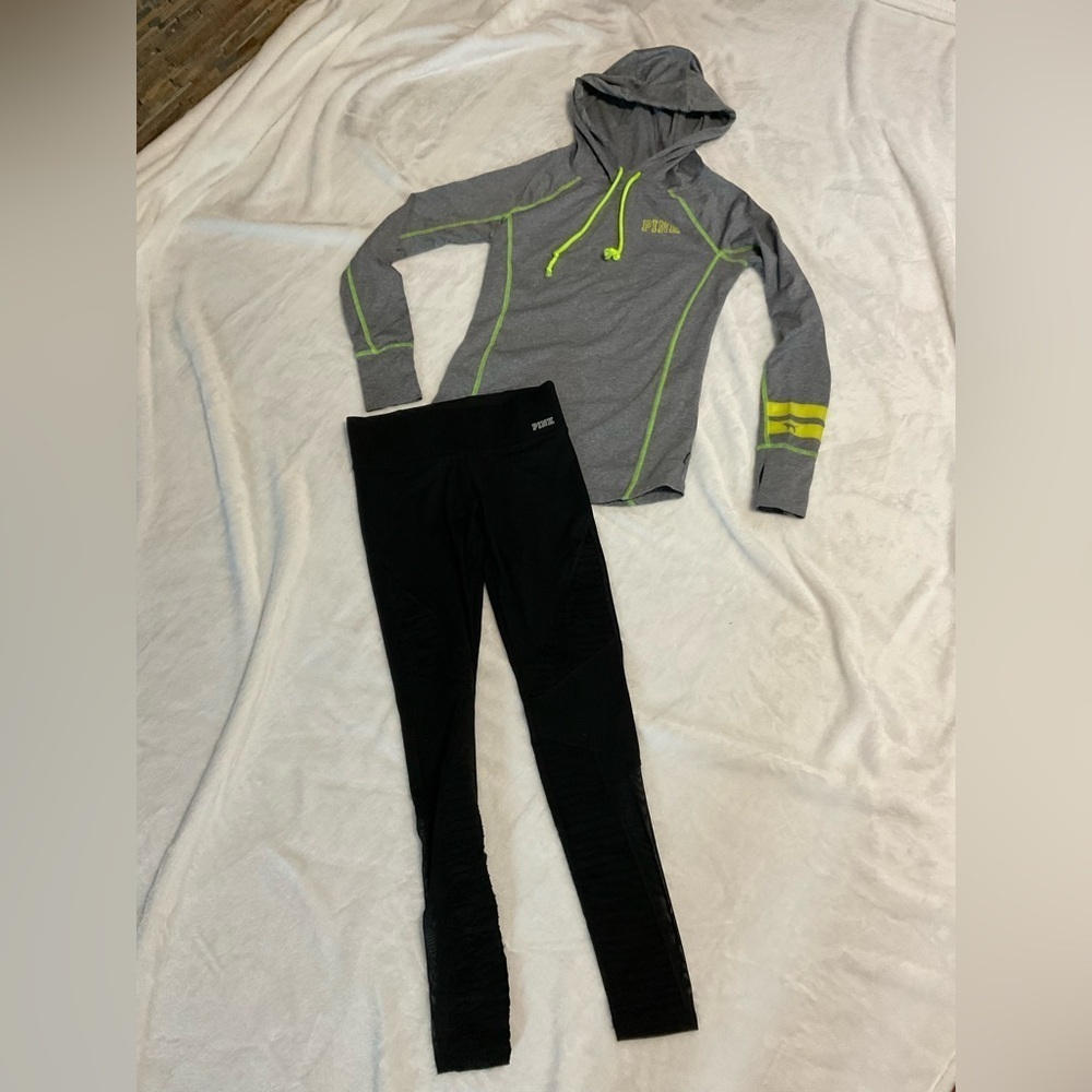 Victoria's Secret PINK Gray and Black Activewear Set